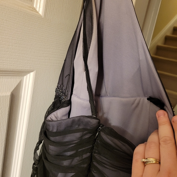 Laura Women's Size 14 Halter Mesh Lavender Sequin Below Knee Occasion Dress - Picture 4 of 5